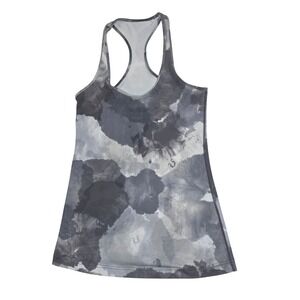 Lululemon Cool Racerback Tank Top Gray Black Marble Cloud Wash Tie Dye Slim Fit